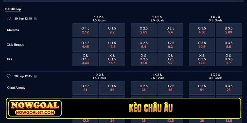 Kèo châu Âu