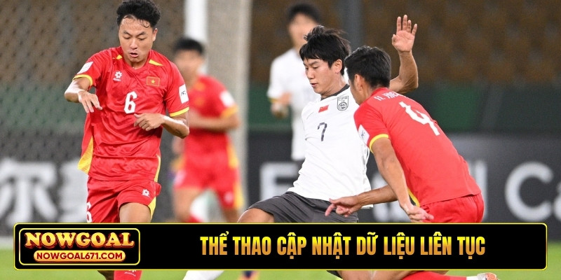 Thể thao cập nhật dữ liệu liên tục